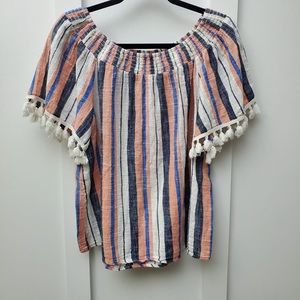 EST.1946 striped short sleeve‎ shirt size L